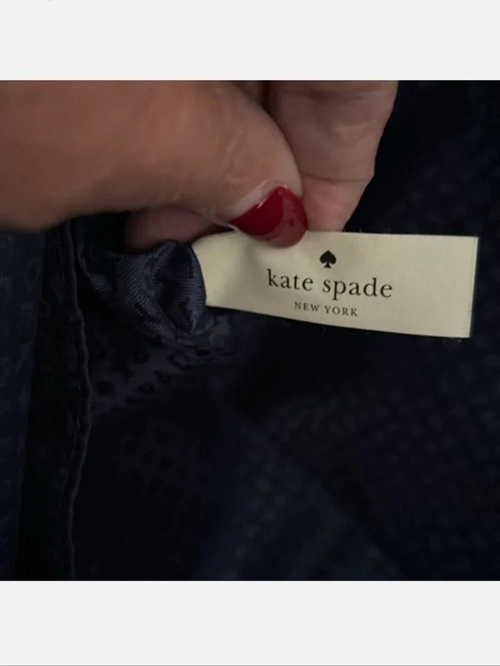 kate spade Navy Nylon Laptop Bag with Cream Trim